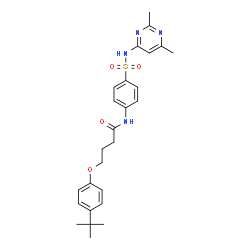 ChemSpider 2D Image | 4-(4-tert-butylphenoxy)-N-{4-[(2,6-dimethylpyrimidin-4-yl)sulfamoyl]phenyl}butanamide | C26H32N4O4S