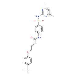 ChemSpider 2D Image | 4-(4-tert-Butylphenoxy)-N-{4-[(4,6-dimethylpyrimidin-2-yl)sulfamoyl]phenyl}butanamide | C26H32N4O4S