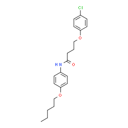 ChemSpider 2D Image | 4-(4-Chlorophenoxy)-N-[4-(pentyloxy)phenyl]butanamide | C21H26ClNO3