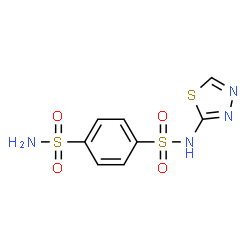 ChemSpider 2D Image | N-(1,3,4-Thiadiazol-2-yl)-1,4-benzenedisulfonamide | C8H8N4O4S3
