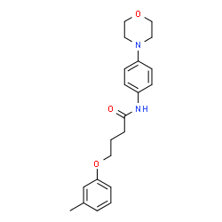 ChemSpider 2D Image | 4-(3-Methylphenoxy)-N-[4-(4-morpholinyl)phenyl]butanamide | C21H26N2O3