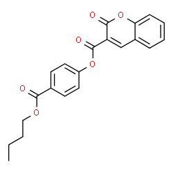 ChemSpider 2D Image | 4-(Butoxycarbonyl)phenyl 2-oxo-2H-chromene-3-carboxylate | C21H18O6