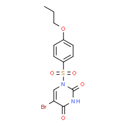 ChemSpider 2D Image | 5-Bromo-1-[(4-propoxyphenyl)sulfonyl]-2,4(1H,3H)-pyrimidinedione | C13H13BrN2O5S