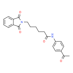 ChemSpider 2D Image | N-(4-Acetylphenyl)-6-(1,3-dioxo-1,3-dihydro-2H-isoindol-2-yl)hexanamide | C22H22N2O4