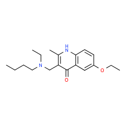 ChemSpider 2D Image | 3-{[Butyl(ethyl)amino]methyl}-6-ethoxy-2-methylquinolin-4-ol | C19H28N2O2