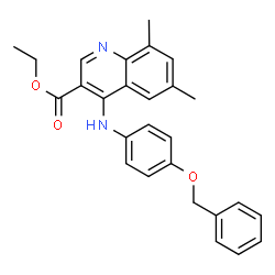 ChemSpider 2D Image | Ethyl 4-{[4-(benzyloxy)phenyl]amino}-6,8-dimethyl-3-quinolinecarboxylate | C27H26N2O3