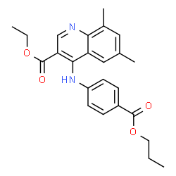 ChemSpider 2D Image | Ethyl 6,8-dimethyl-4-{[4-(propoxycarbonyl)phenyl]amino}-3-quinolinecarboxylate | C24H26N2O4