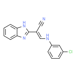 ChemSpider 2D Image | (2E)-2-(1H-Benzimidazol-2-yl)-3-[(3-chlorophenyl)amino]acrylonitrile | C16H11ClN4