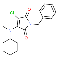 ChemSpider 2D Image | 1-Benzyl-3-chloro-4-[cyclohexyl(methyl)amino]-1H-pyrrole-2,5-dione | C18H21ClN2O2