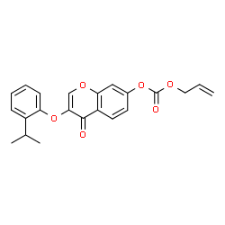 ChemSpider 2D Image | Allyl 3-(2-isopropylphenoxy)-4-oxo-4H-chromen-7-yl carbonate | C22H20O6