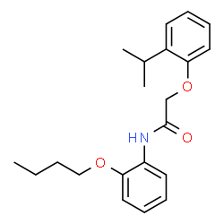 ChemSpider 2D Image | N-(2-Butoxyphenyl)-2-(2-isopropylphenoxy)acetamide | C21H27NO3