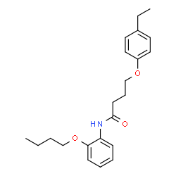 ChemSpider 2D Image | N-(2-Butoxyphenyl)-4-(4-ethylphenoxy)butanamide | C22H29NO3