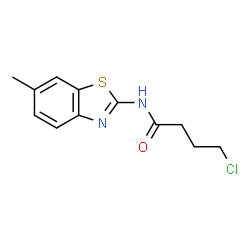 ChemSpider 2D Image | 4-Chloro-N-(6-methyl-1,3-benzothiazol-2-yl)butanamide | C12H13ClN2OS