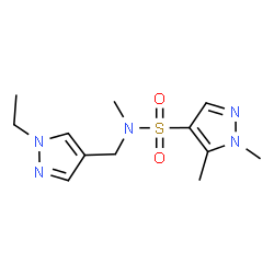 ChemSpider 2D Image | N-[(1-Ethyl-1H-pyrazol-4-yl)methyl]-N,1,5-trimethyl-1H-pyrazole-4-sulfonamide | C12H19N5O2S