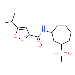 ChemSpider 2D Image | N-[3-(Dimethylphosphoryl)cycloheptyl]-5-isopropyl-1,2-oxazole-3-carboxamide | C16H27N2O3P