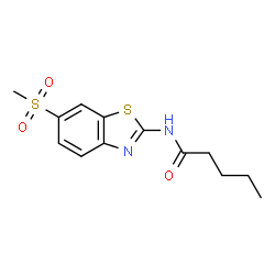 ChemSpider 2D Image | N-[6-(Methylsulfonyl)-1,3-benzothiazol-2-yl]pentanamide | C13H16N2O3S2