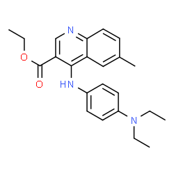 ChemSpider 2D Image | Ethyl 4-{[4-(diethylamino)phenyl]amino}-6-methyl-3-quinolinecarboxylate | C23H27N3O2