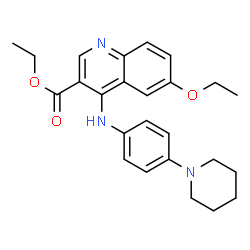 ChemSpider 2D Image | Ethyl 6-ethoxy-4-{[4-(1-piperidinyl)phenyl]amino}-3-quinolinecarboxylate | C25H29N3O3