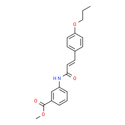 ChemSpider 2D Image | Methyl 3-{[(2E)-3-(4-propoxyphenyl)-2-propenoyl]amino}benzoate | C20H21NO4
