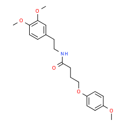ChemSpider 2D Image | N-[2-(3,4-Dimethoxyphenyl)ethyl]-4-(4-methoxyphenoxy)butanamide | C21H27NO5