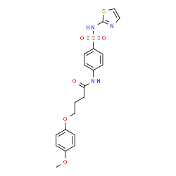 ChemSpider 2D Image | 4-(4-Methoxyphenoxy)-N-[4-(1,3-thiazol-2-ylsulfamoyl)phenyl]butanamide | C20H21N3O5S2