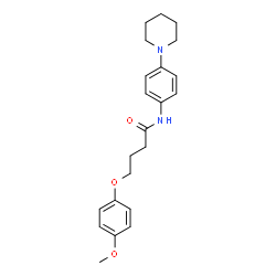 ChemSpider 2D Image | 4-(4-Methoxyphenoxy)-N-[4-(1-piperidinyl)phenyl]butanamide | C22H28N2O3