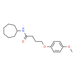 ChemSpider 2D Image | N-Cycloheptyl-4-(4-methoxyphenoxy)butanamide | C18H27NO3