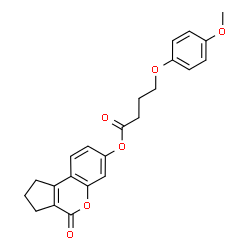 ChemSpider 2D Image | 4-Oxo-1,2,3,4-tetrahydrocyclopenta[c]chromen-7-yl 4-(4-methoxyphenoxy)butanoate | C23H22O6