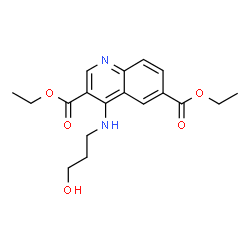 ChemSpider 2D Image | Diethyl 4-[(3-hydroxypropyl)amino]-3,6-quinolinedicarboxylate | C18H22N2O5