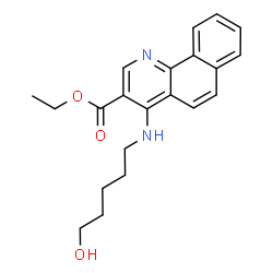 ChemSpider 2D Image | Ethyl 4-[(5-hydroxypentyl)amino]benzo[h]quinoline-3-carboxylate | C21H24N2O3