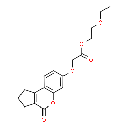 ChemSpider 2D Image | 2-Ethoxyethyl [(4-oxo-1,2,3,4-tetrahydrocyclopenta[c]chromen-7-yl)oxy]acetate | C18H20O6