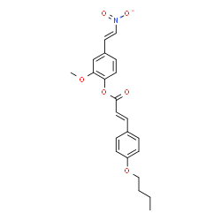 ChemSpider 2D Image | 2-Methoxy-4-[(E)-2-nitrovinyl]phenyl (2E)-3-(4-butoxyphenyl)acrylate | C22H23NO6