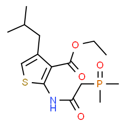 ChemSpider 2D Image | Ethyl 2-{[(dimethylphosphoryl)acetyl]amino}-4-isobutyl-3-thiophenecarboxylate | C15H24NO4PS