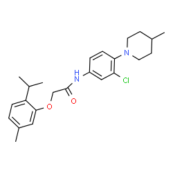 ChemSpider 2D Image | N-[3-Chloro-4-(4-methyl-1-piperidinyl)phenyl]-2-(2-isopropyl-5-methylphenoxy)acetamide | C24H31ClN2O2