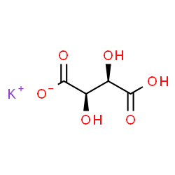 ChemSpider 2D Image | Potassium hydrogen L(+)-tartrate | C4H5KO6