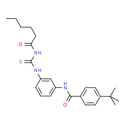 ChemSpider 2D Image | 4-tert-butyl-N-{3-[(hexanoylcarbamothioyl)amino]phenyl}benzamide | C24H31N3O2S