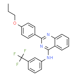 ChemSpider 2D Image | 2-(4-Propoxyphenyl)-N-[3-(trifluoromethyl)phenyl]-4-quinazolinamine | C24H20F3N3O