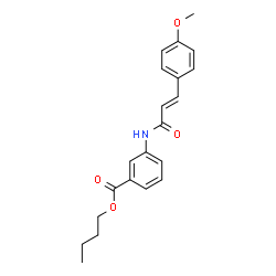 ChemSpider 2D Image | Butyl 3-{[(2E)-3-(4-methoxyphenyl)-2-propenoyl]amino}benzoate | C21H23NO4
