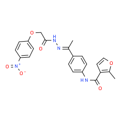 ChemSpider 2D Image | 2-Methyl-N-(4-{(1E)-N-[(4-nitrophenoxy)acetyl]ethanehydrazonoyl}phenyl)-3-furamide | C22H20N4O6