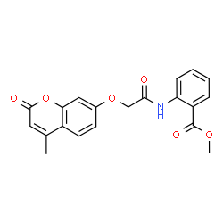 ChemSpider 2D Image | Methyl 2-({[(4-methyl-2-oxo-2H-chromen-7-yl)oxy]acetyl}amino)benzoate | C20H17NO6