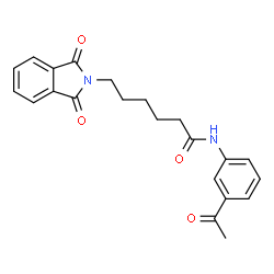 ChemSpider 2D Image | N-(3-Acetylphenyl)-6-(1,3-dioxo-1,3-dihydro-2H-isoindol-2-yl)hexanamide | C22H22N2O4
