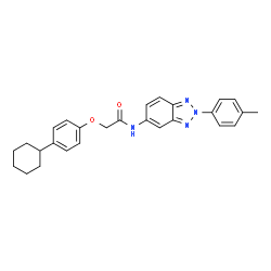 ChemSpider 2D Image | 2-(4-Cyclohexylphenoxy)-N-[2-(4-methylphenyl)-2H-benzotriazol-5-yl]acetamide | C27H28N4O2