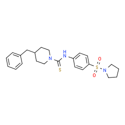 ChemSpider 2D Image | 4-Benzyl-N-[4-(1-pyrrolidinylsulfonyl)phenyl]-1-piperidinecarbothioamide | C23H29N3O2S2