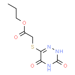 ChemSpider 2D Image | acetic acid, 2-[(3,5-dihydroxy-1,2,4-triazin-6-yl)thio]-, propyl ester | C8H11N3O4S