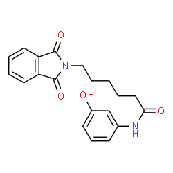 ChemSpider 2D Image | 6-(1,3-Dioxo-1,3-dihydro-2H-isoindol-2-yl)-N-(3-hydroxyphenyl)hexanamide | C20H20N2O4