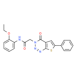 ChemSpider 2D Image | N-(2-Ethoxyphenyl)-2-(4-oxo-6-phenylthieno[2,3-d][1,2,3]triazin-3(4H)-yl)acetamide | C21H18N4O3S