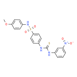 ChemSpider 2D Image | N-(4-Methoxyphenyl)-4-{[(3-nitrophenyl)carbamothioyl]amino}benzenesulfonamide | C20H18N4O5S2