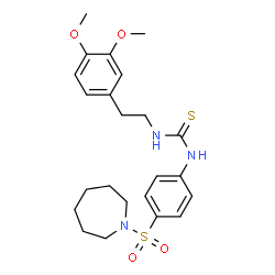 ChemSpider 2D Image | 1-[4-(1-Azepanylsulfonyl)phenyl]-3-[2-(3,4-dimethoxyphenyl)ethyl]thiourea | C23H31N3O4S2