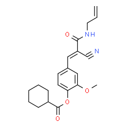 ChemSpider 2D Image | 4-[(1E)-3-(Allylamino)-2-cyano-3-oxo-1-propen-1-yl]-2-methoxyphenyl cyclohexanecarboxylate | C21H24N2O4