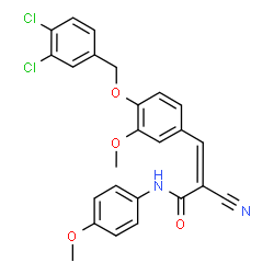 ChemSpider 2D Image | (2Z)-2-Cyano-3-{4-[(3,4-dichlorobenzyl)oxy]-3-methoxyphenyl}-N-(4-methoxyphenyl)acrylamide | C25H20Cl2N2O4